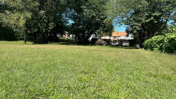 a front view of a house with a yard and trees