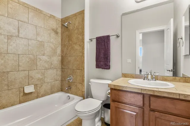 a bathroom with a sink toilet vanity and shower