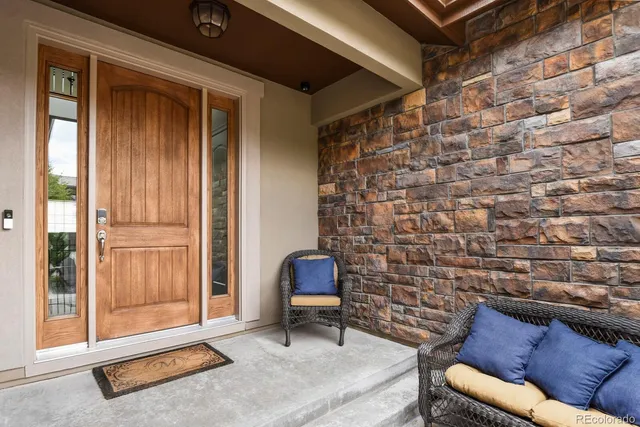 a living room with a couch and a table