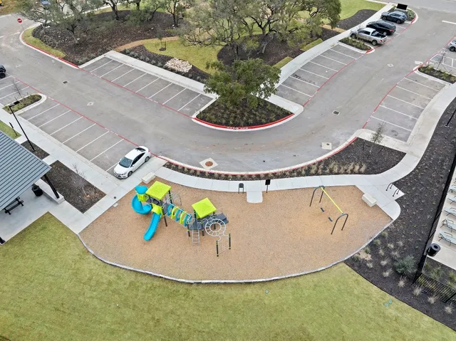 an aerial view of a house