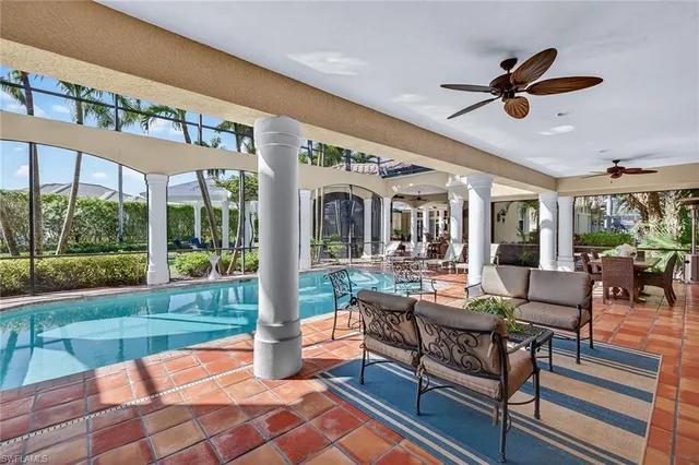 a outdoor space with furniture