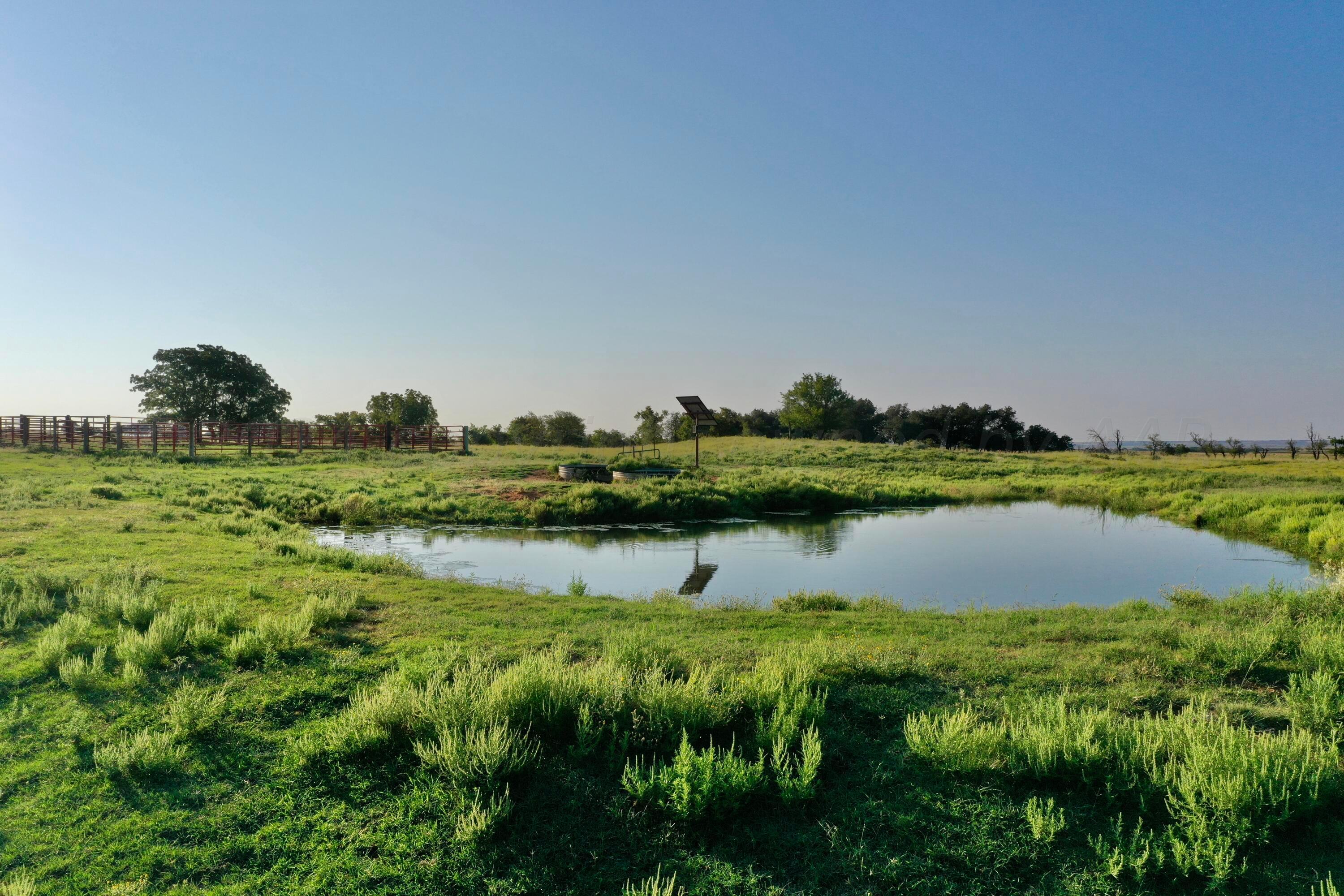 a view of a lake with a big yard