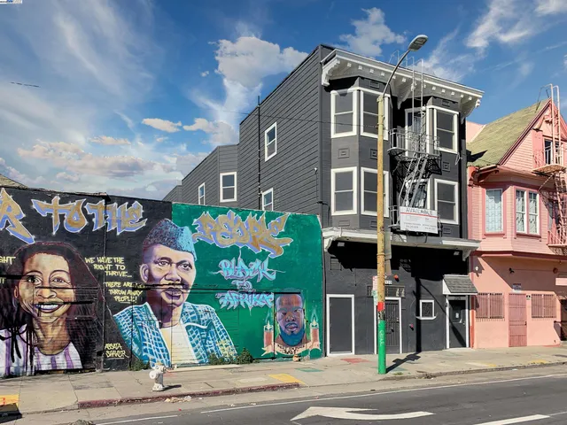 a front view of a building with street