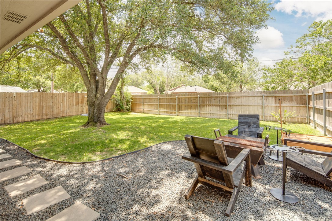 4700 Kensington Road Bryan, TX 77802 - Photo 25 of 31 Private backyard featuring a large shade tree, and a light-colored wood privacy fence