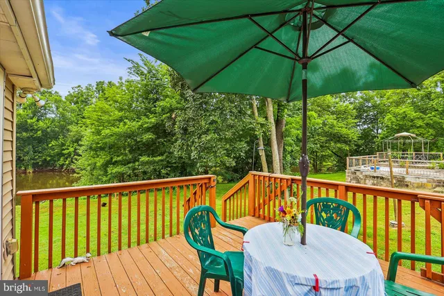 a view of lake with green space