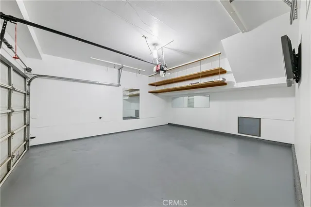 a view of a room with racks on the wall