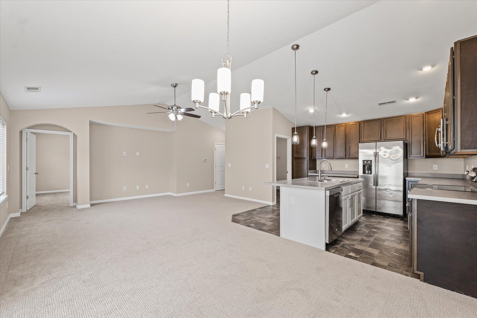 3109 Stanley Lane Champaign, IL 61822 - Photo 12 of 39 a view of kitchen with sink microwave and refrigerator