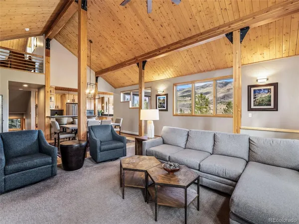 a living room with furniture