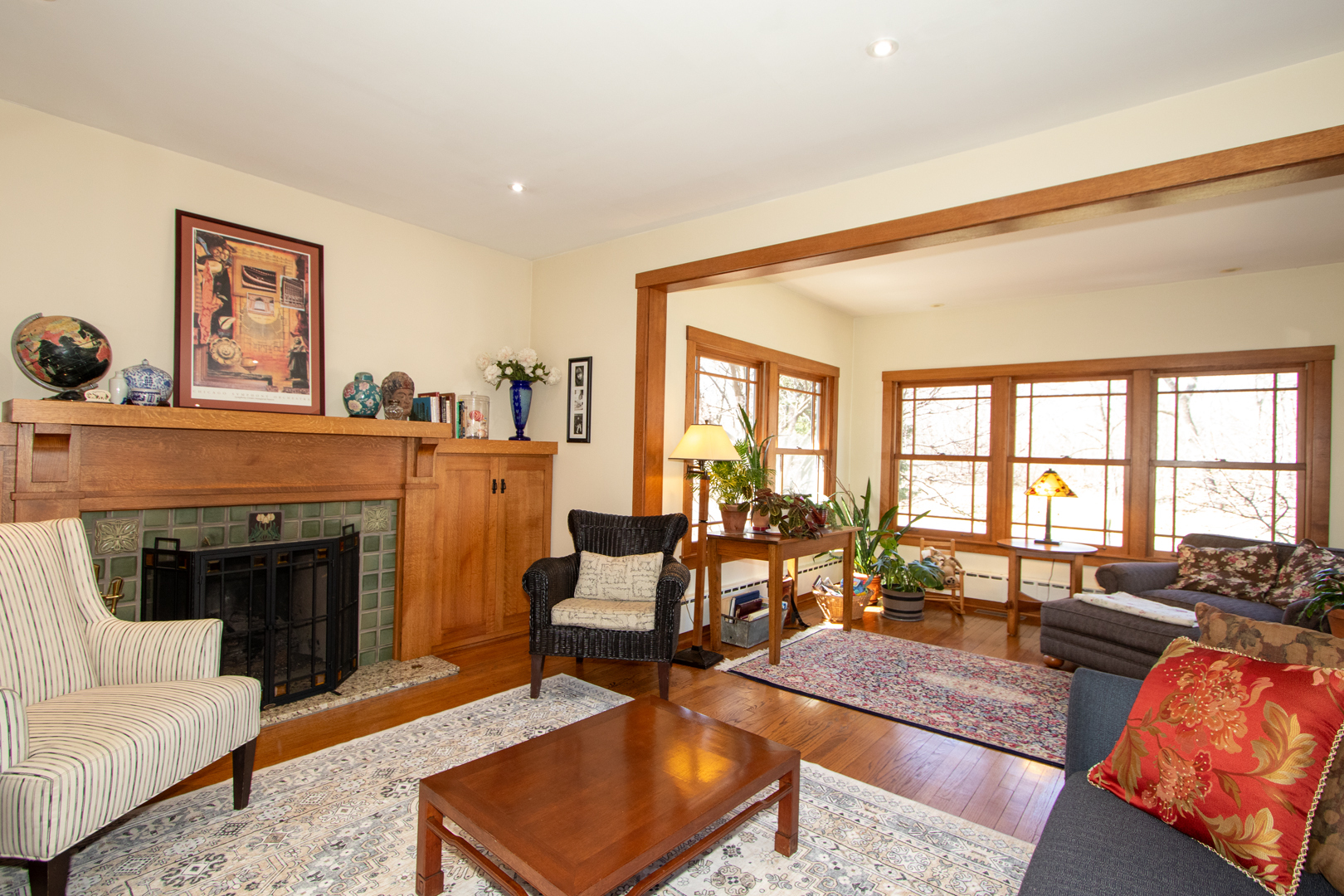227 Thatcher Avenue River Forest, IL 60305 - Photo 9 of 42 a living room with furniture and a fireplace