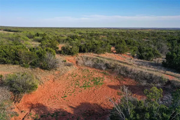 a view of a field with an ocean