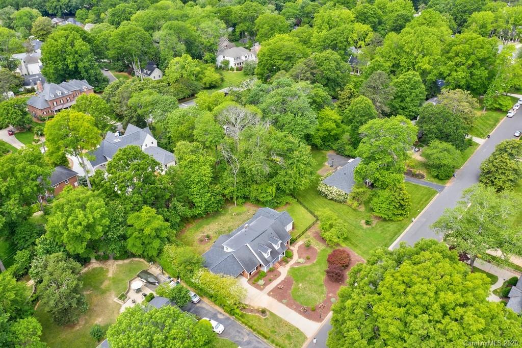 4200 Chelmsford Road Charlotte, NC 28211 - Photo 42 of 45 an aerial view of residential house with outdoor space and trees all around