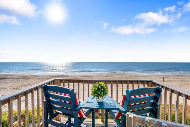 a view of an ocean from a balcony