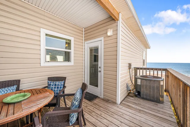 a view of an ocean from a balcony