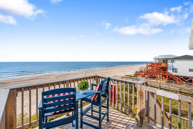a view of ocean from a balcony