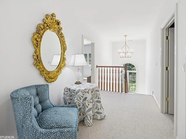 an aerial view of a house with a garden