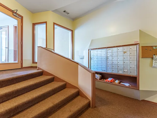 a view of a wooden door