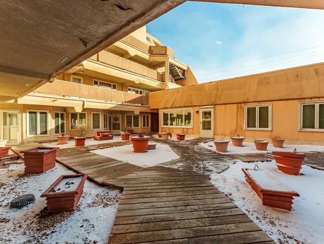 a view of a glass door with a glass door