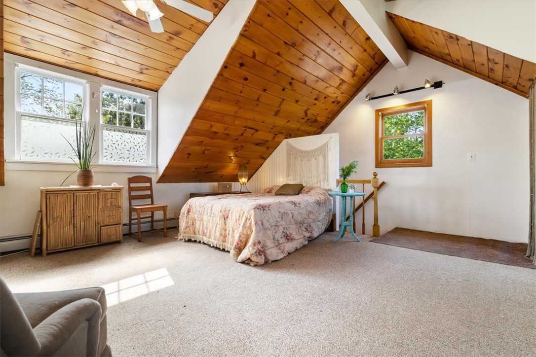 23 Potter Hill Road Westerly, RI 02891 - Photo 42 of 49 2nd Floor Primary Bedroom with Stairway from Kitchen 17'6"x19'7"