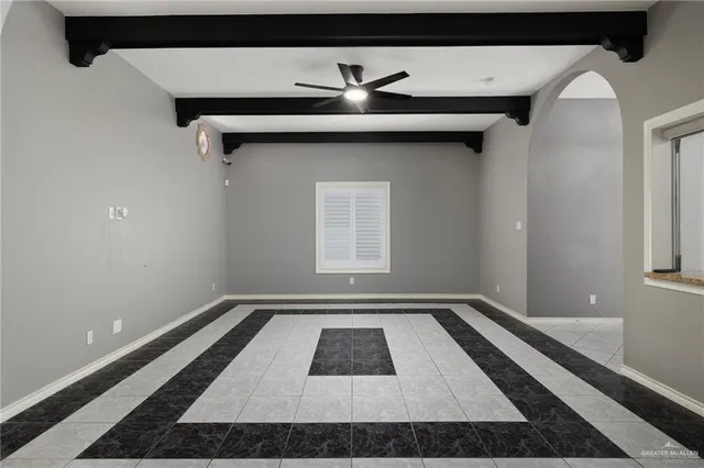 a view of a hallway with washer and dryer