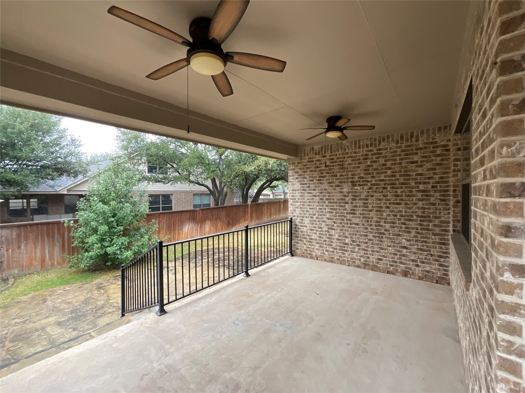 3928 Crest Lane Round Rock, TX 78681 - Photo 36 of 39 View of patio / terrace with ceiling fan