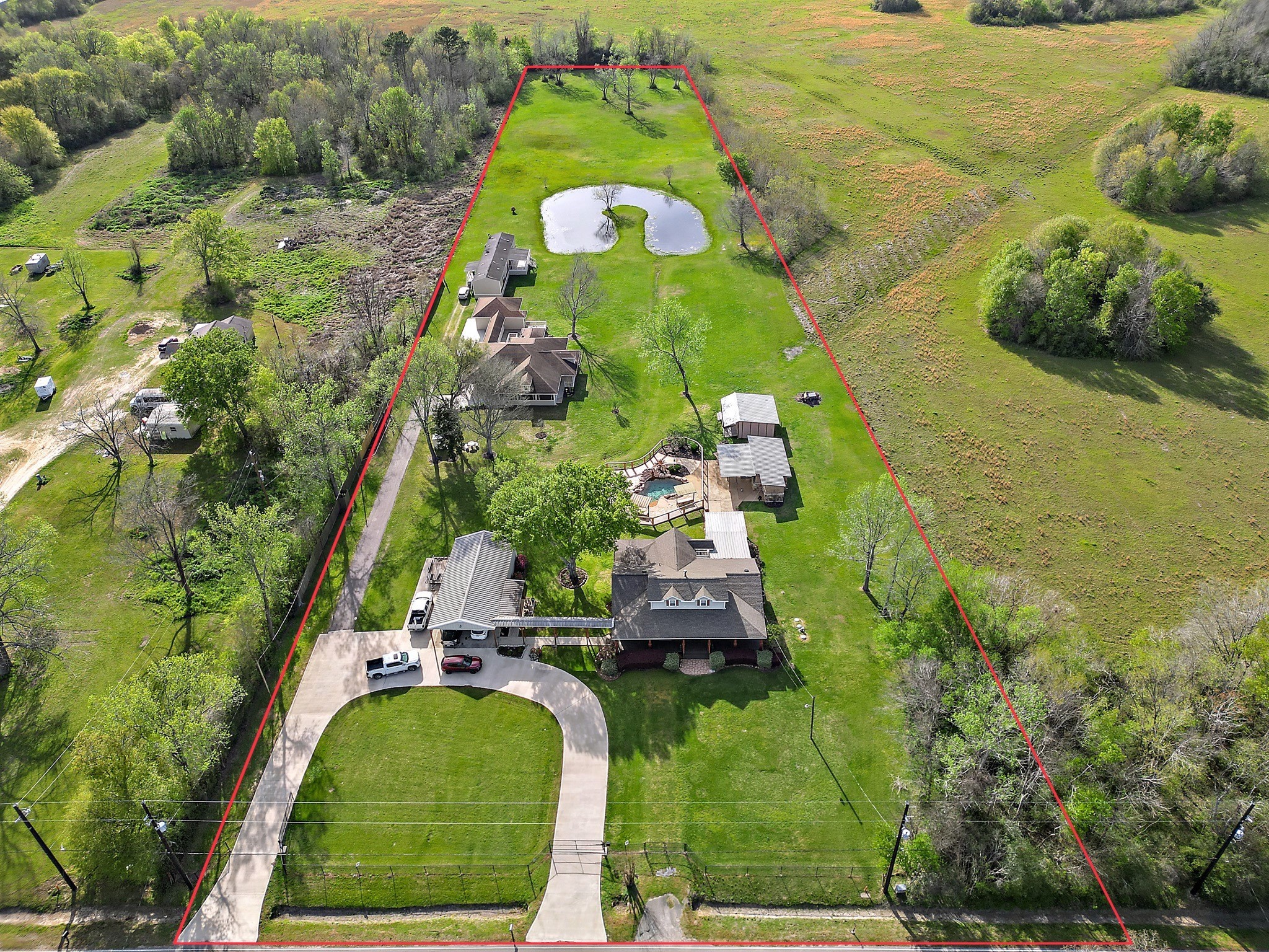 15321 Lindstrom Road Crosby, TX 77532 - Photo 2 of 50 an aerial view of a house with a yard basket ball court and outdoor seating