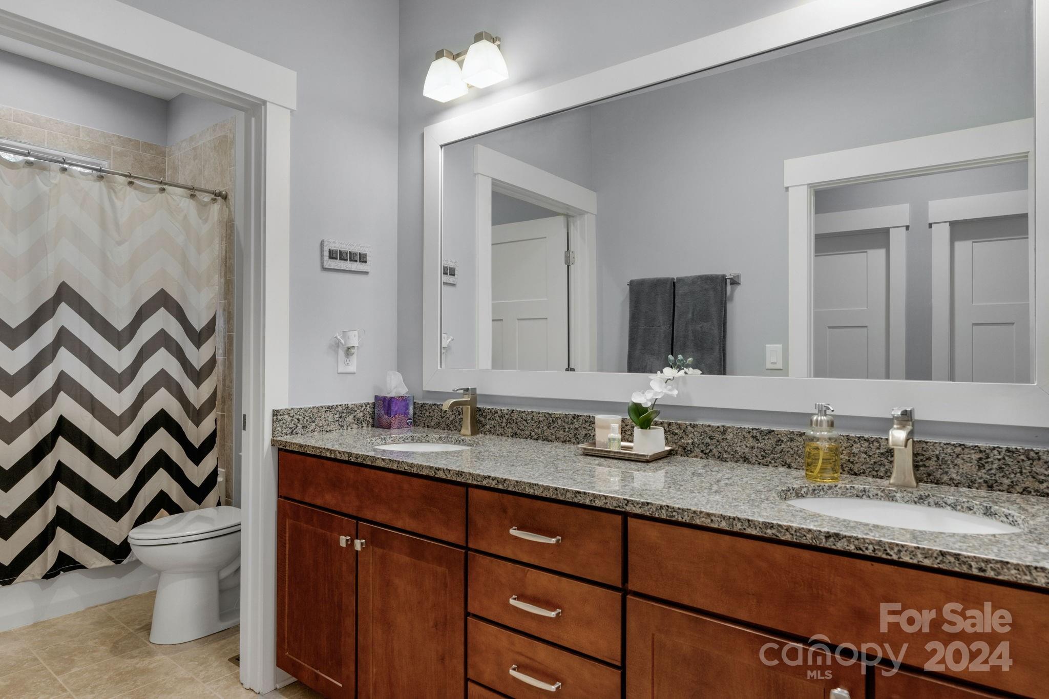 206 Niven Road Lancaster, SC 29720 - Photo 29 of 44 a bathroom with a granite countertop sink and a mirror