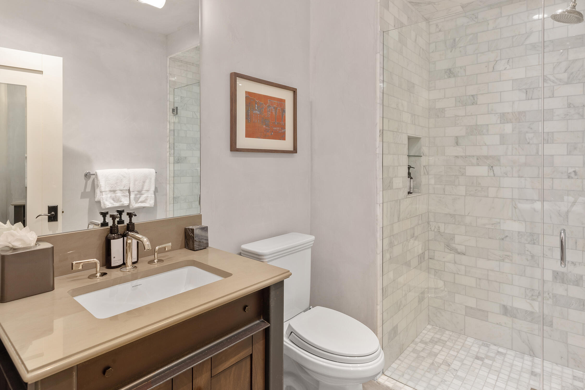 398 South Davis Street, Unit SW 201 Telluride, CO 81435 - Photo 22 of 23 a bathroom with a sink a toilet and shower