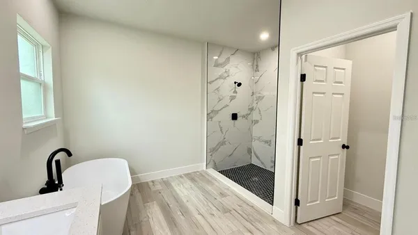 a view of bathroom with a shower