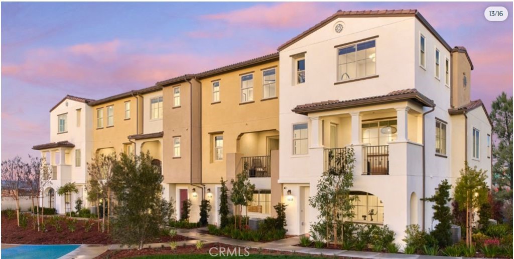 a front view of a multi story building