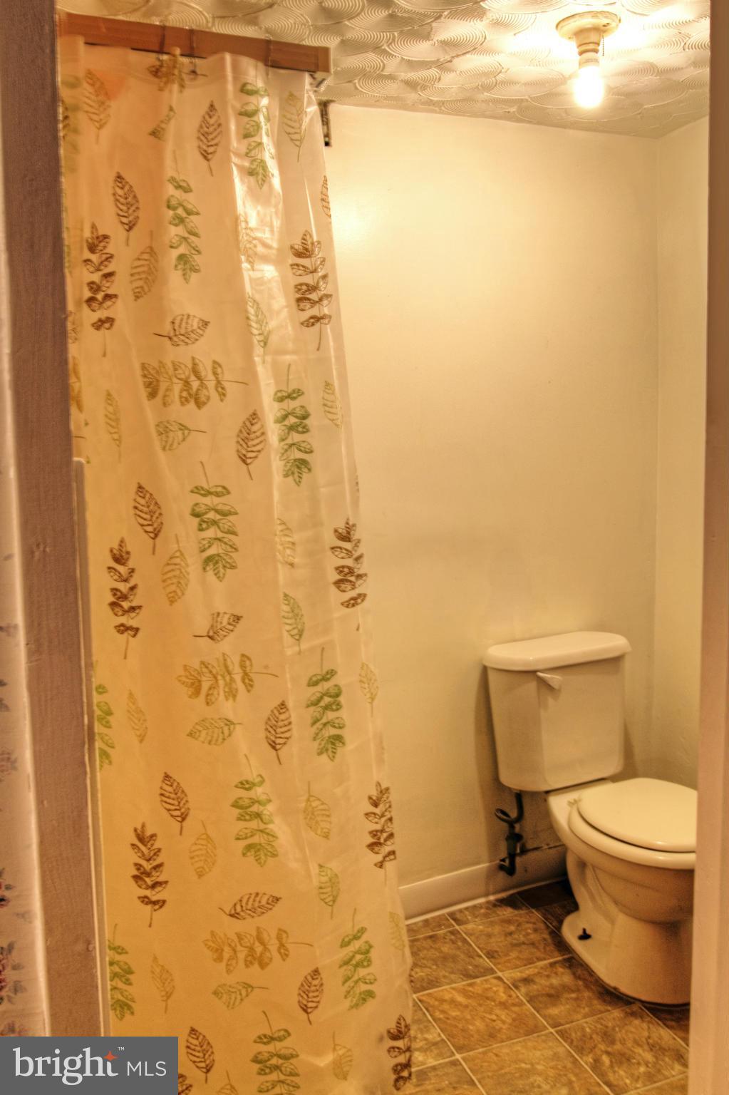 3705 Collier Road Randallstown, MD 21133 - Photo 28 of 30 a bathroom with a toilet and a shower curtain