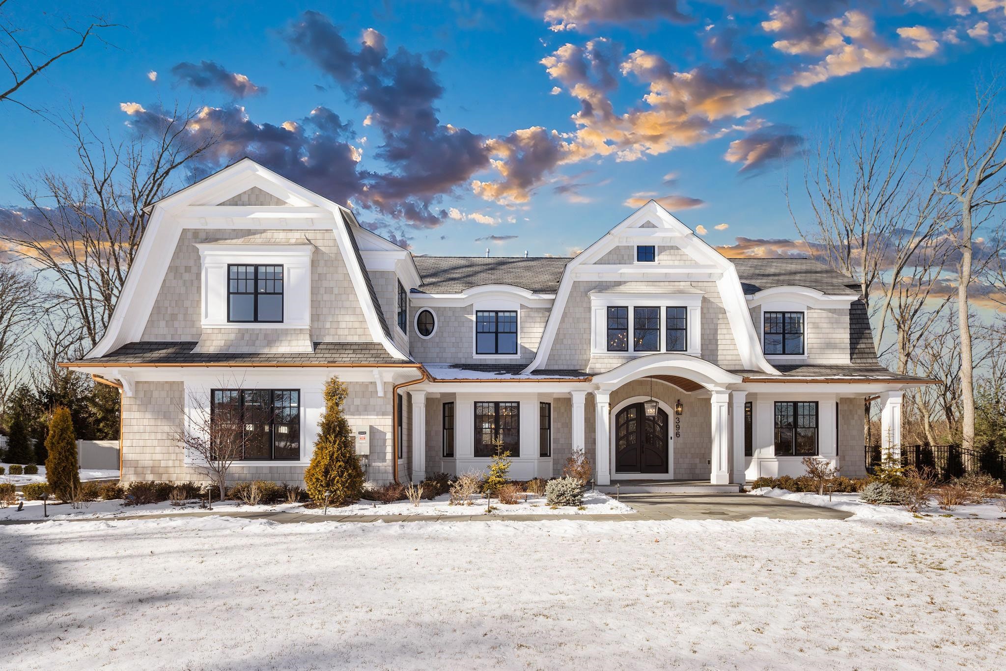 a front view of a building