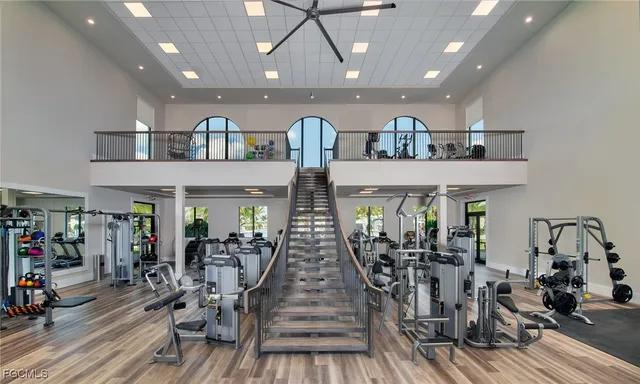 a view of a play house with a yard