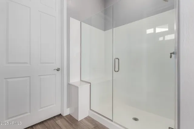 a bathroom with a shower