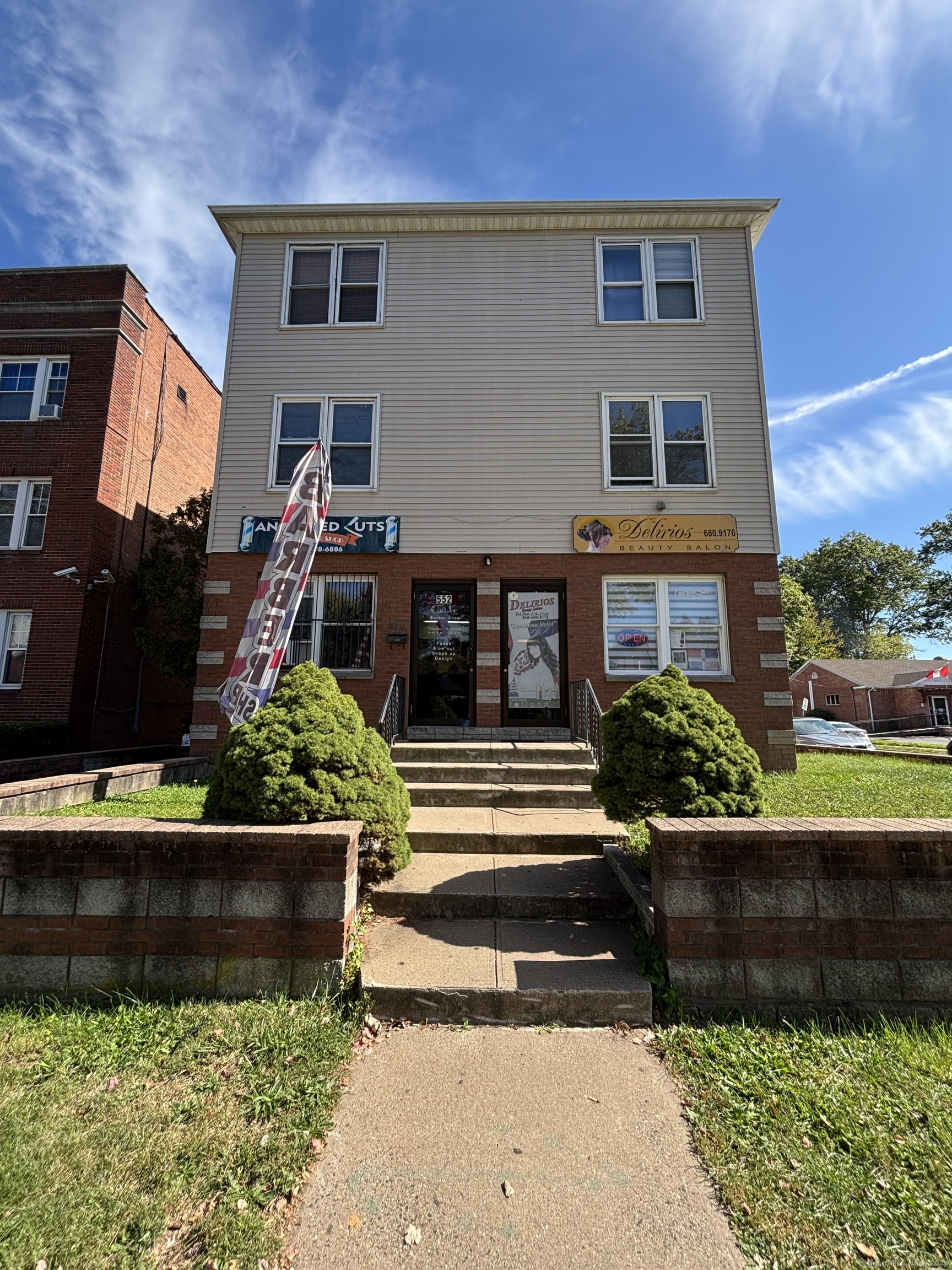 a front view of a house having yard