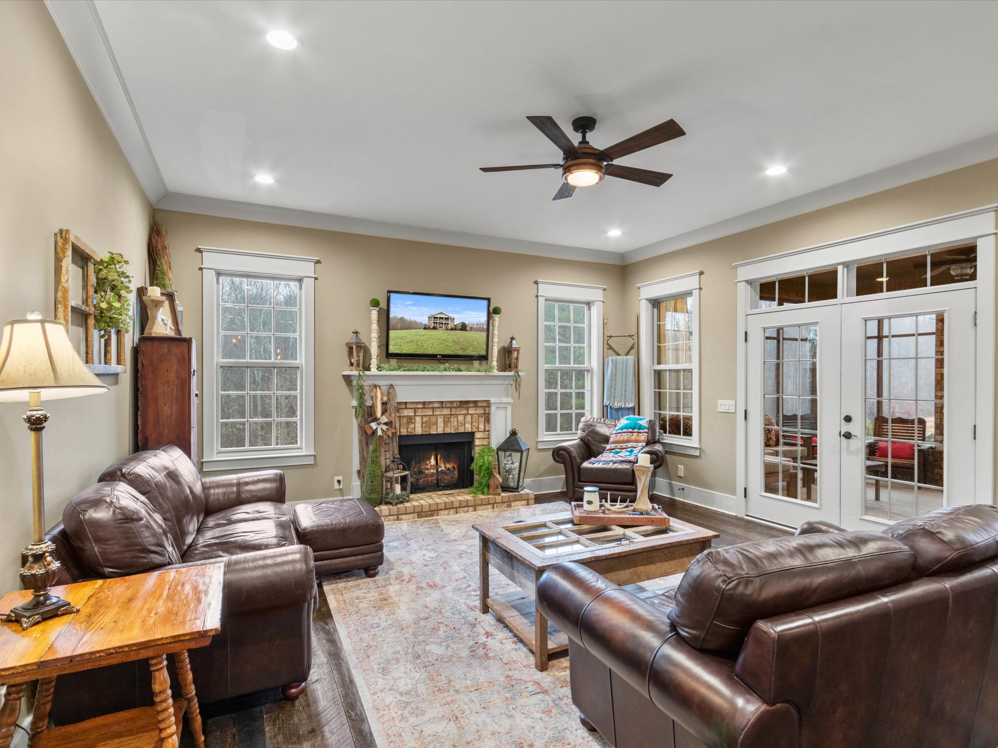950 Puncheon Branch Road Minor Hill, TN 38473 - Photo 7 of 51 a living room with furniture and a fireplace