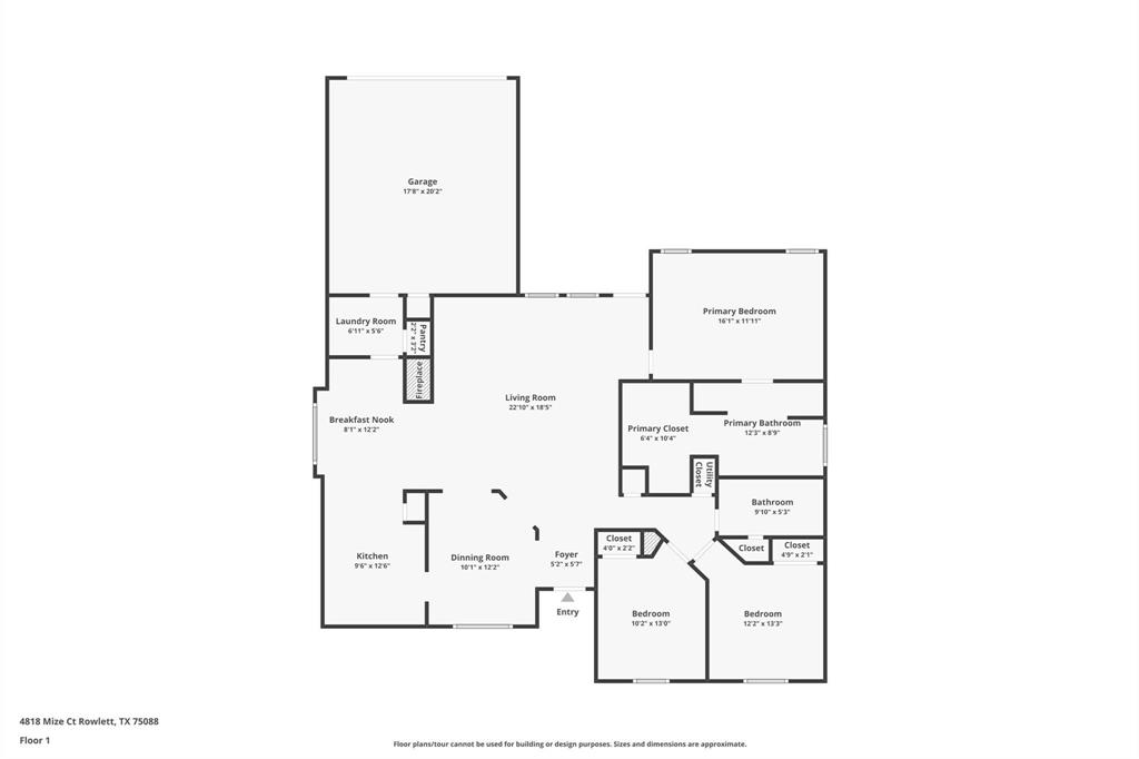 4818 Mize Court Rowlett, TX 75088 - Photo 15 of 21 a picture of floor plan