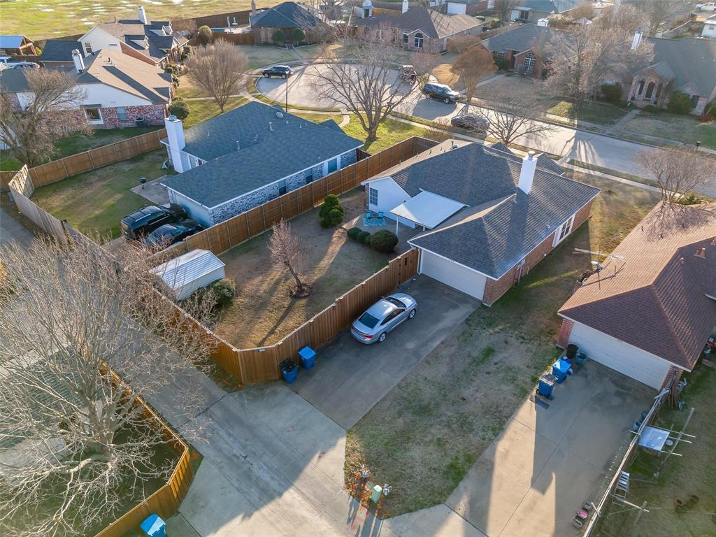 4818 Mize Court Rowlett, TX 75088 - Photo 20 of 21 an aerial view of a house with a yard