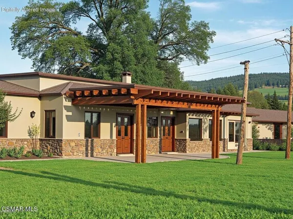a view of a house with a front door
