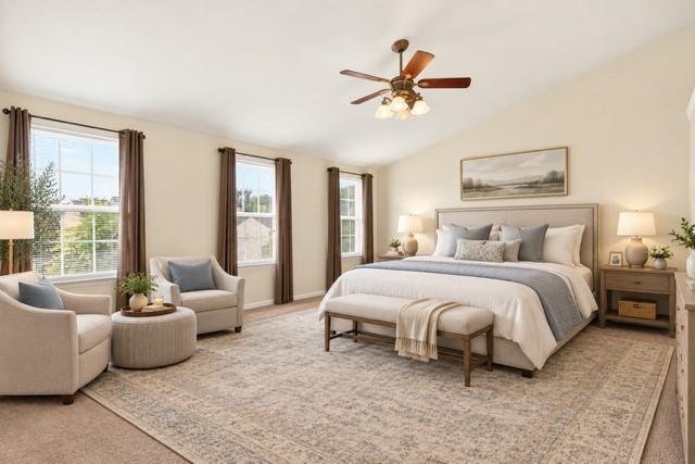 505 Blue Ridge Drive Coraopolis, PA 15108 - Photo 23 of 49 Retreat to the spacious primary en suite, filled with abundant natural light and enhanced by soaring vaulted ceilings that create an airy, open feel.