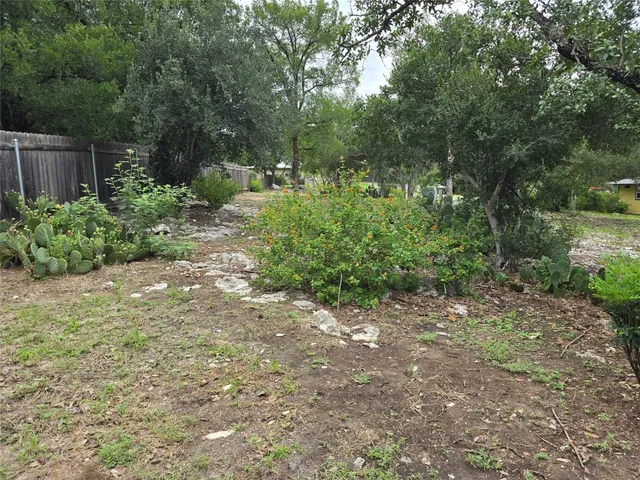 a view of backyard with green space