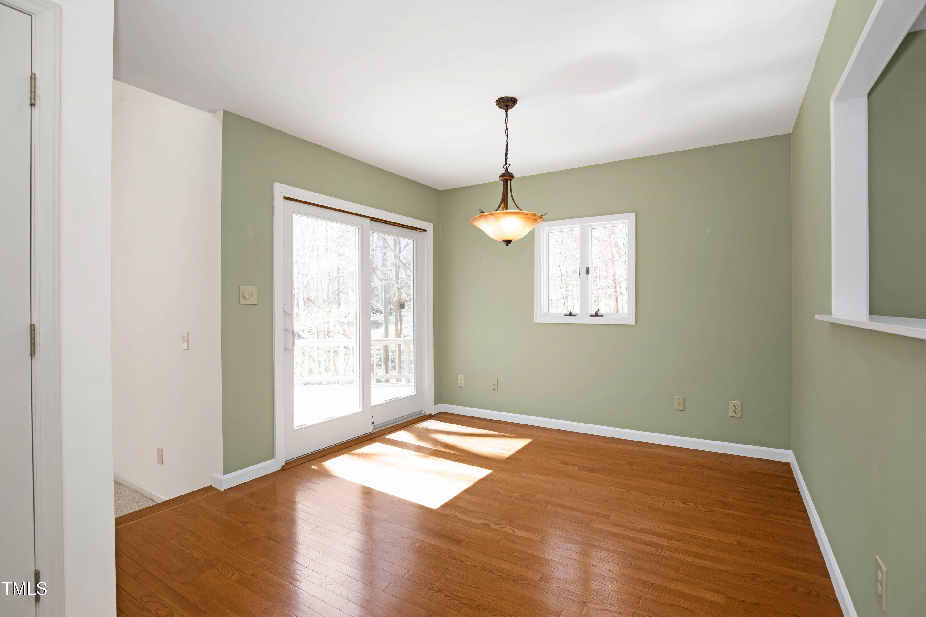 7409 Birch Tree Lane Wake Forest, NC 27587 - Photo 28 of 72 a view of empty room with window and wooden floor