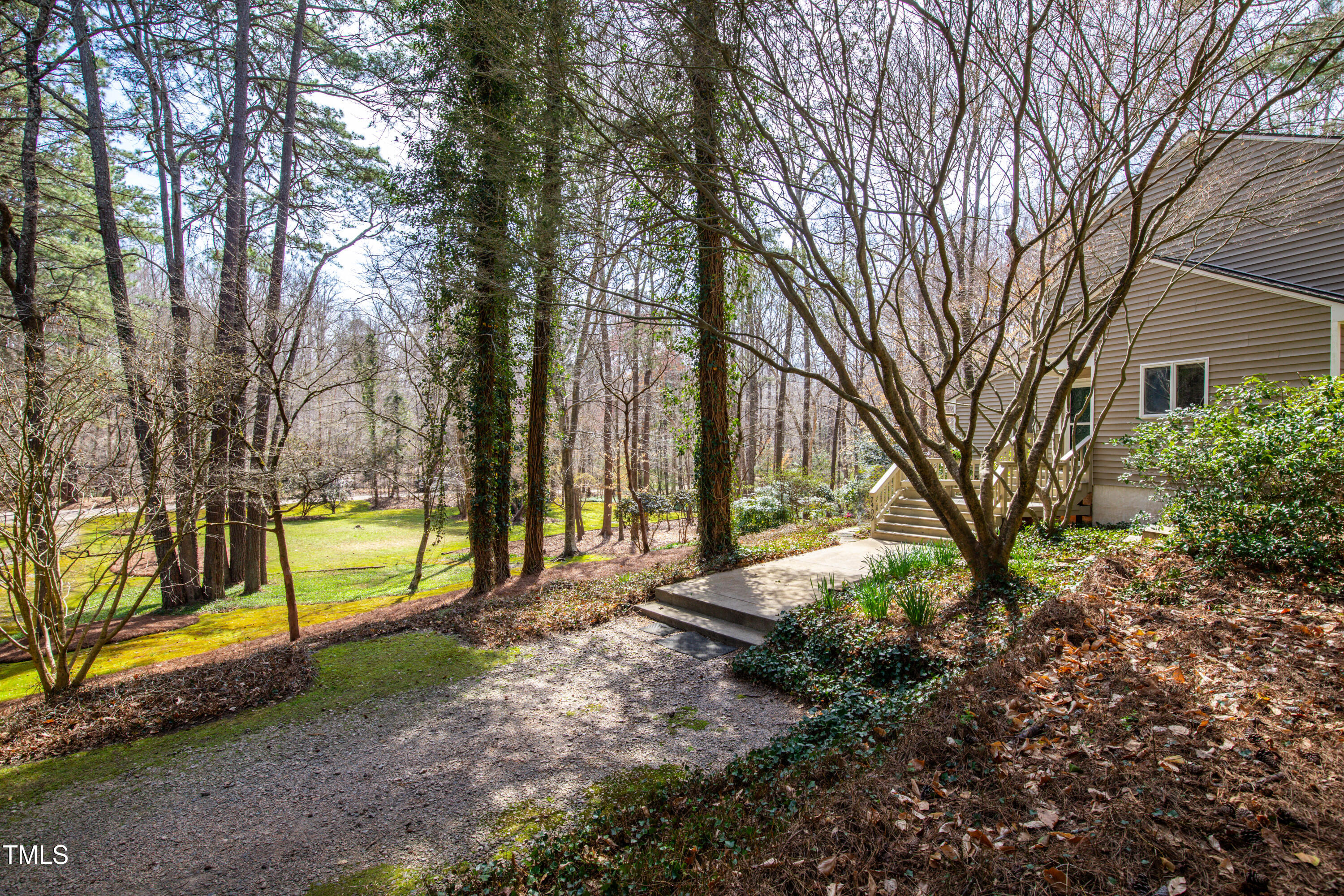 7409 Birch Tree Lane Wake Forest, NC 27587 - Photo 54 of 72 a view of a yard with swimming pool and trees