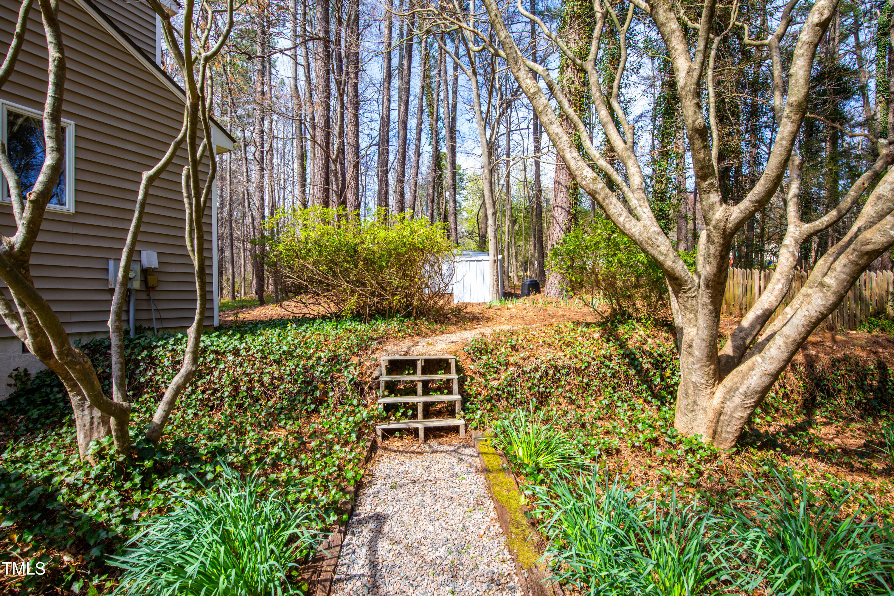 7409 Birch Tree Lane Wake Forest, NC 27587 - Photo 56 of 72 a backyard of a house with lots of green space