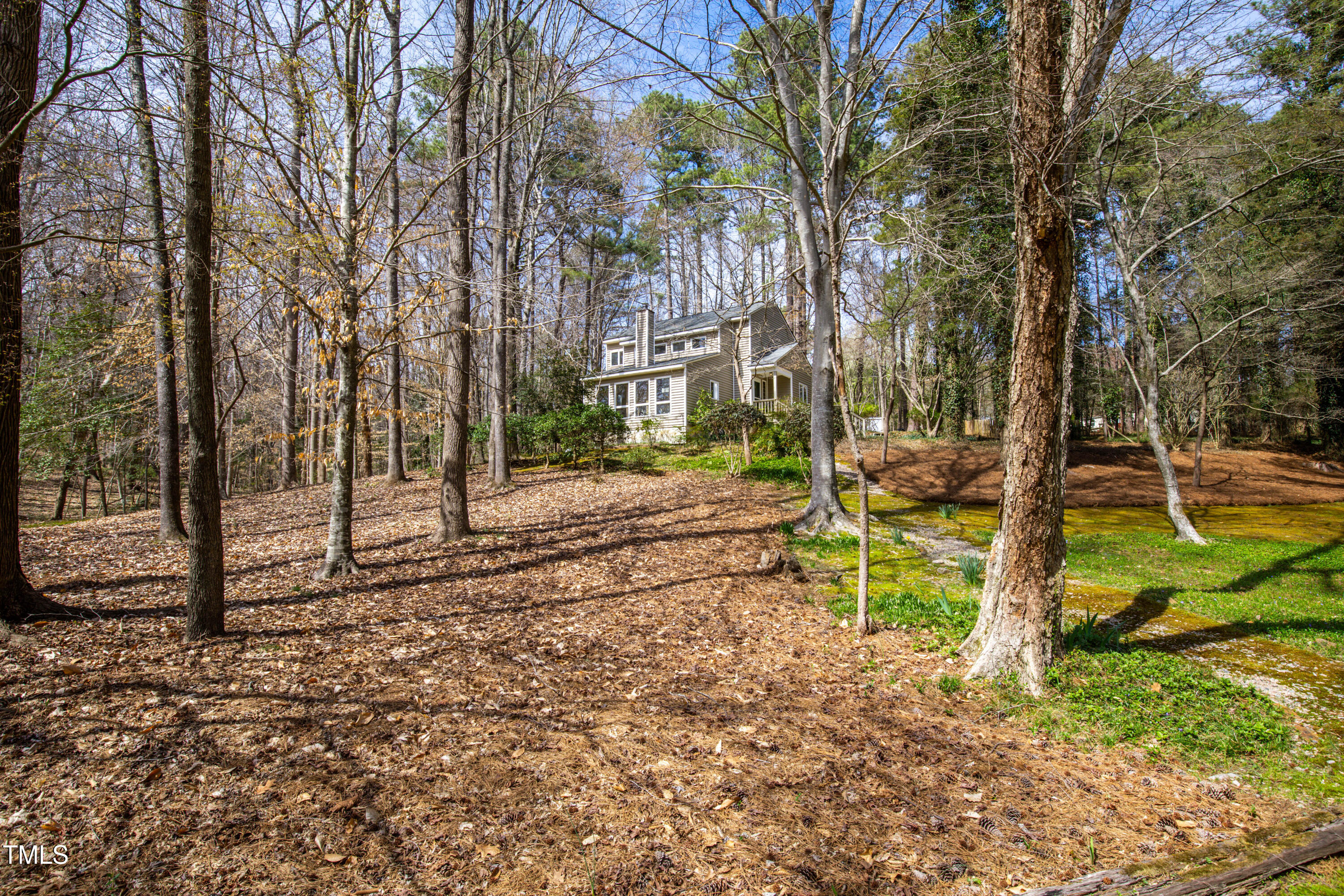 7409 Birch Tree Lane Wake Forest, NC 27587 - Photo 60 of 72 a backyard of a house with lots of green space