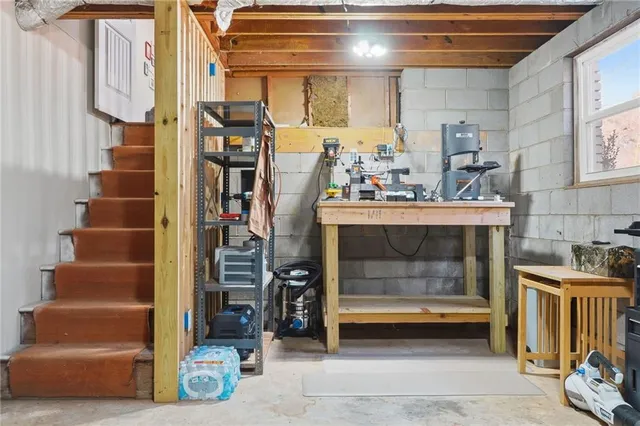 a view of a room with storage