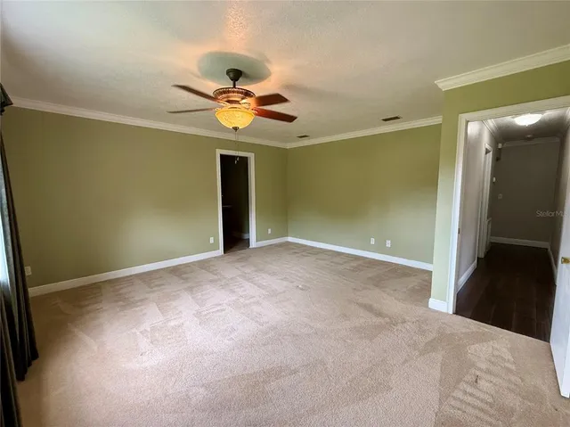 a view of a big room with carpet