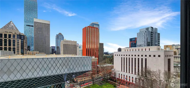 a view of city from balcony