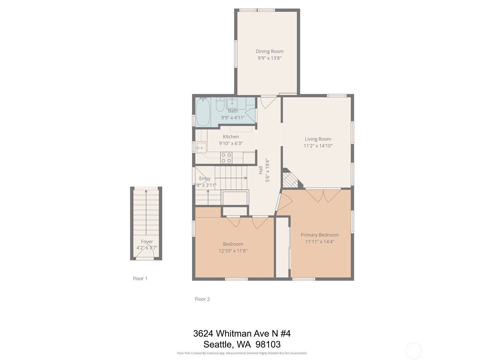 3624 Whitman Avenue North, Unit 4 Seattle, WA 98103 - Photo 30 of 39 a picture of a floor plan