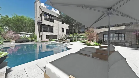 a view of backyard of house with outdoor seating