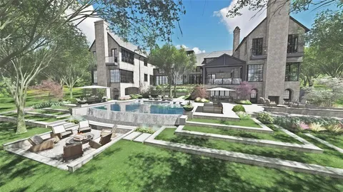 an aerial view of house with yard